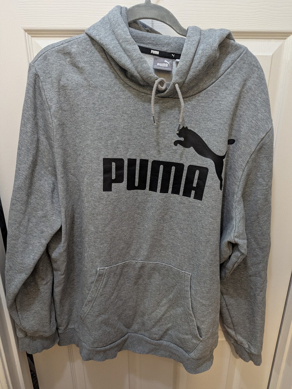 Men's Puma Gray Hoodie with Black Logo